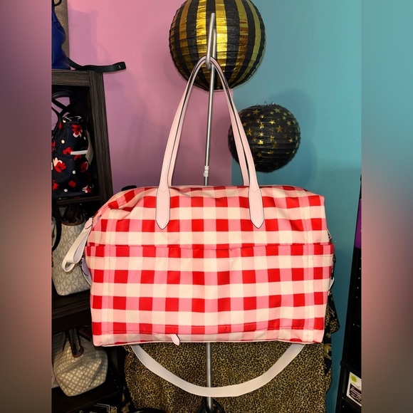 Kate Spade Red and Cream Checkered Tote Bag (strawberry collection) - Picture 1 of 15